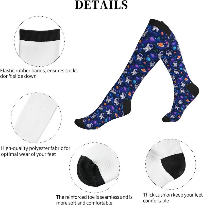 thmnj Compression Socks Knee High Support Socks for Women Men Circulation Stockings for Athletic Running Cycling Flying - Image 3